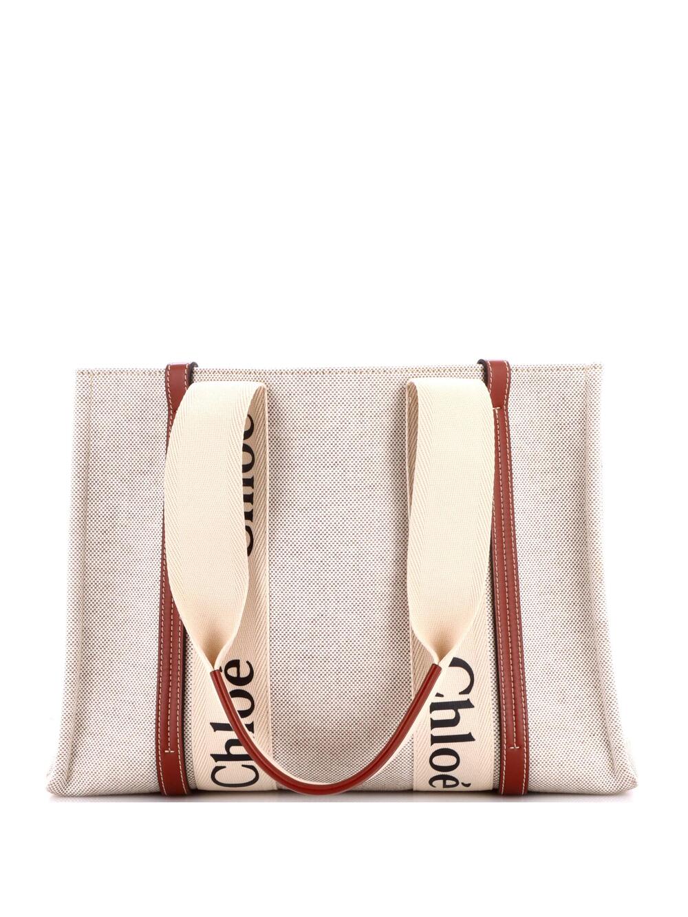 Chloe Woody Tote Canvas With Leather #374224C10B